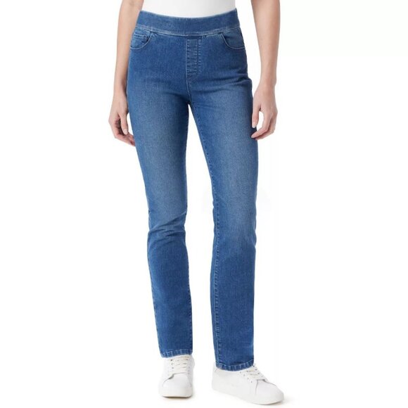 Women's Gloria Vanderbilt Amanda Pull-On Straight Jea ... Color: Felton Size: 16 - Picture 1 of 6
